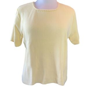 Sag Harbor Petites sweater short sleeve round neckw/braid embellishment Sz XLP